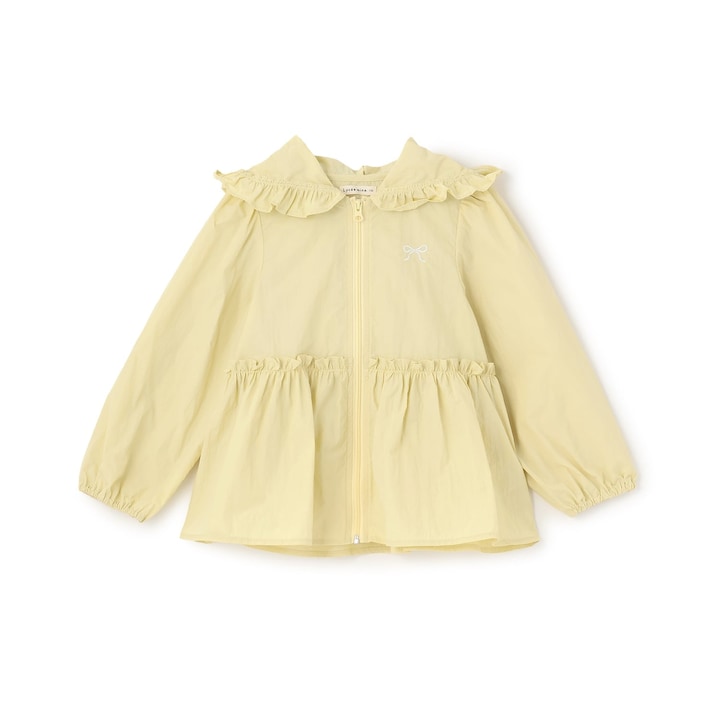 日本童裝 Ly# mine 防UV 荷葉邊拉鍊連帽外套 100-150cm 女童款 夏季 OUTERWEAR