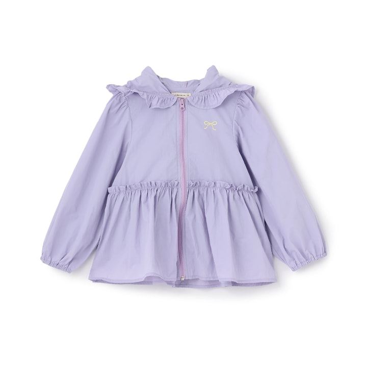 日本童裝 Ly# mine 防UV 荷葉邊拉鍊連帽外套 100-150cm 女童款 夏季 OUTERWEAR