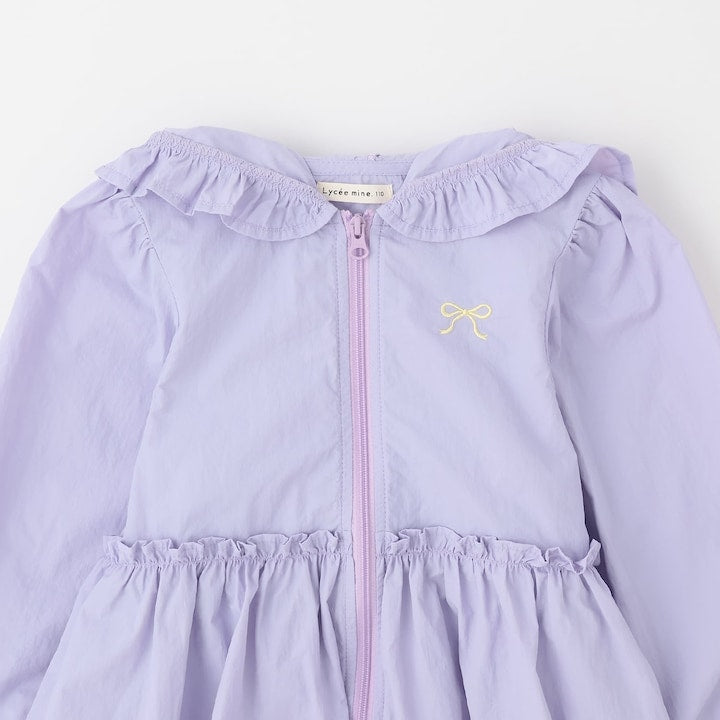 日本童裝 Ly# mine 防UV 荷葉邊拉鍊連帽外套 100-150cm 女童款 夏季 OUTERWEAR