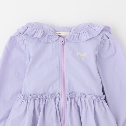 日本童裝 Ly# mine 防UV 荷葉邊拉鍊連帽外套 100-150cm 女童款 夏季 OUTERWEAR