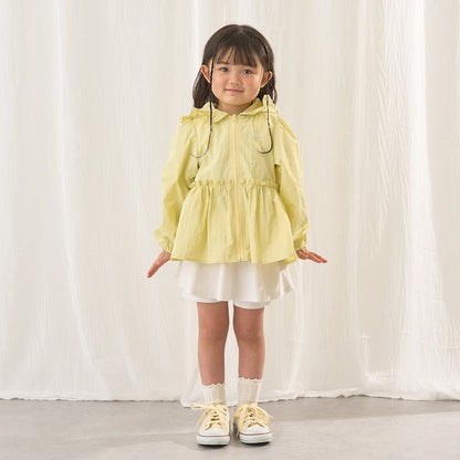 日本童裝 Ly# mine 防UV 荷葉邊拉鍊連帽外套 100-150cm 女童款 夏季 OUTERWEAR