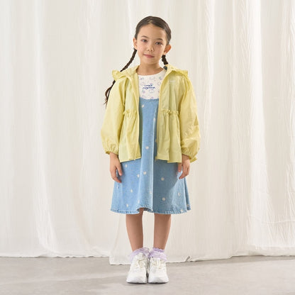 日本童裝 Ly# mine 防UV 荷葉邊拉鍊連帽外套 100-150cm 女童款 夏季 OUTERWEAR