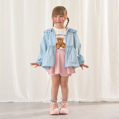 日本童裝 Ly# mine 防UV 荷葉邊拉鍊連帽外套 100-150cm 女童款 夏季 OUTERWEAR