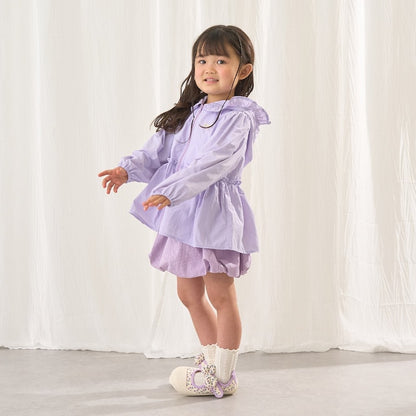 日本童裝 Ly# mine 防UV 荷葉邊拉鍊連帽外套 100-150cm 女童款 夏季 OUTERWEAR