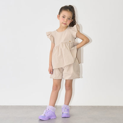 日本童裝 Ly# mine 浪波飛袖襯衫及泡泡短褲套裝 100-150cm 女童款 夏季 TOPS PANTS