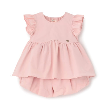 日本童裝 Ly# mine 浪波飛袖襯衫及泡泡短褲套裝 100-150cm 女童款 夏季 TOPS PANTS