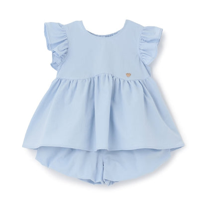 日本童裝 Ly# mine 浪波飛袖襯衫及泡泡短褲套裝 100-150cm 女童款 夏季 TOPS PANTS