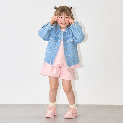 日本童裝 Ly# mine 浪波飛袖襯衫及泡泡短褲套裝 100-150cm 女童款 夏季 TOPS PANTS