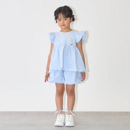 日本童裝 Ly# mine 浪波飛袖襯衫及泡泡短褲套裝 100-150cm 女童款 夏季 TOPS PANTS