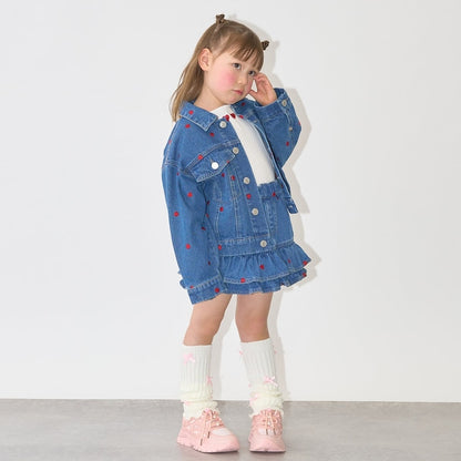 日本童裝 Ly# mine 刺繡圖案牛仔外套 100-150cm 女童款 夏季 OUTERWEAR