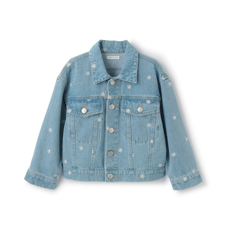 日本童裝 Ly# mine 刺繡圖案牛仔外套 100-150cm 女童款 夏季 OUTERWEAR