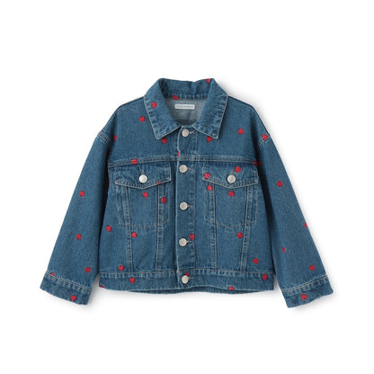 日本童裝 Ly# mine 刺繡圖案牛仔外套 100-150cm 女童款 夏季 OUTERWEAR