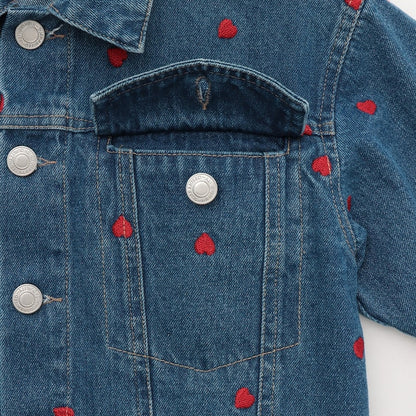 日本童裝 Ly# mine 刺繡圖案牛仔外套 100-150cm 女童款 夏季 OUTERWEAR