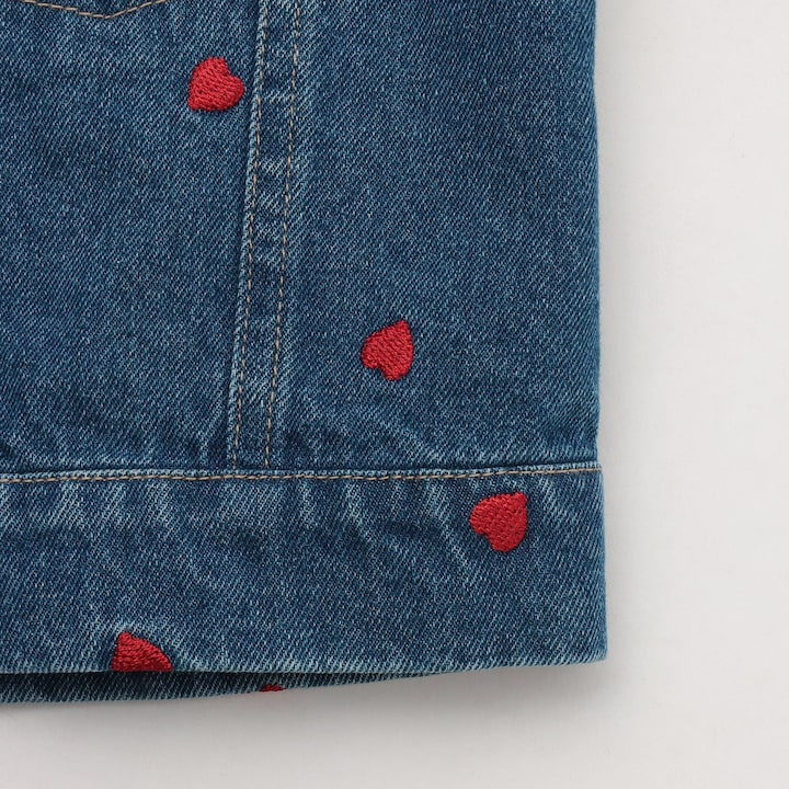 日本童裝 Ly# mine 刺繡圖案牛仔外套 100-150cm 女童款 夏季 OUTERWEAR