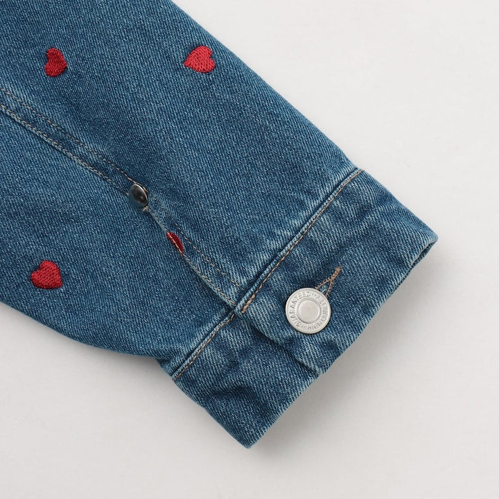日本童裝 Ly# mine 刺繡圖案牛仔外套 100-150cm 女童款 夏季 OUTERWEAR