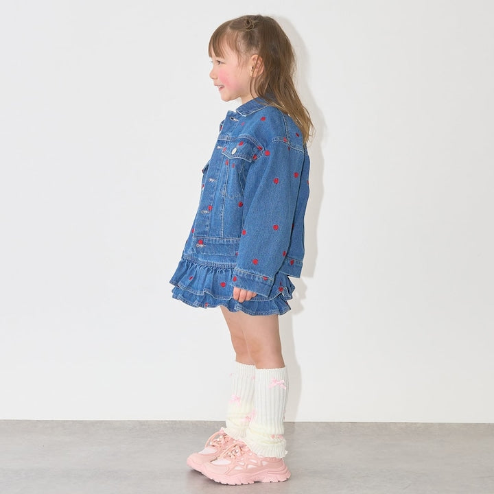 日本童裝 Ly# mine 刺繡圖案牛仔外套 100-150cm 女童款 夏季 OUTERWEAR
