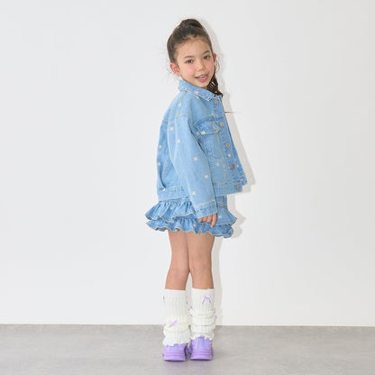 日本童裝 Ly# mine 刺繡圖案牛仔外套 100-150cm 女童款 夏季 OUTERWEAR