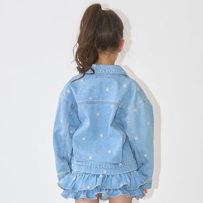 日本童裝 Ly# mine 刺繡圖案牛仔外套 100-150cm 女童款 夏季 OUTERWEAR