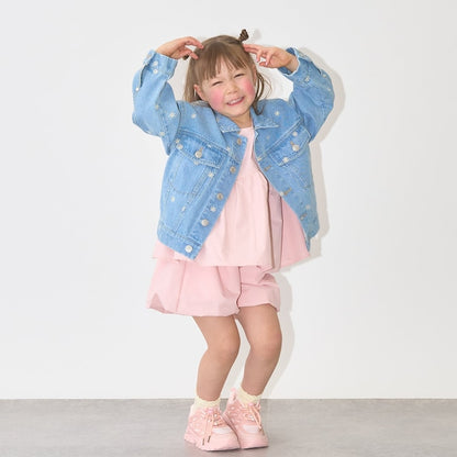 日本童裝 Ly# mine 刺繡圖案牛仔外套 100-150cm 女童款 夏季 OUTERWEAR