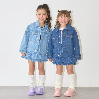 日本童裝 Ly# mine 刺繡圖案牛仔外套 100-150cm 女童款 夏季 OUTERWEAR