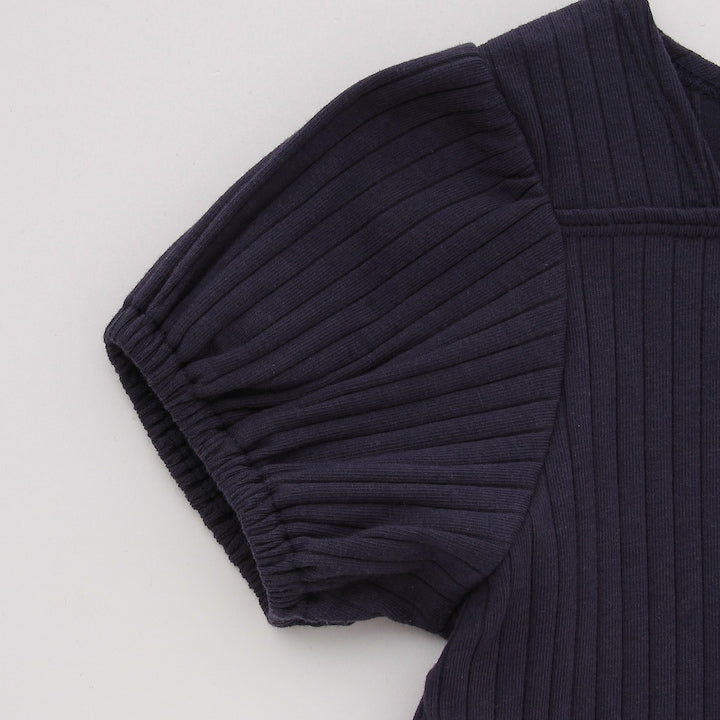 日本童裝 Ly# mine 方領泡泡袖刺繡上衣 100-150cm 女童款 夏季 TOPS