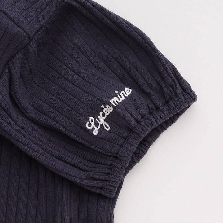 日本童裝 Ly# mine 方領泡泡袖刺繡上衣 100-150cm 女童款 夏季 TOPS