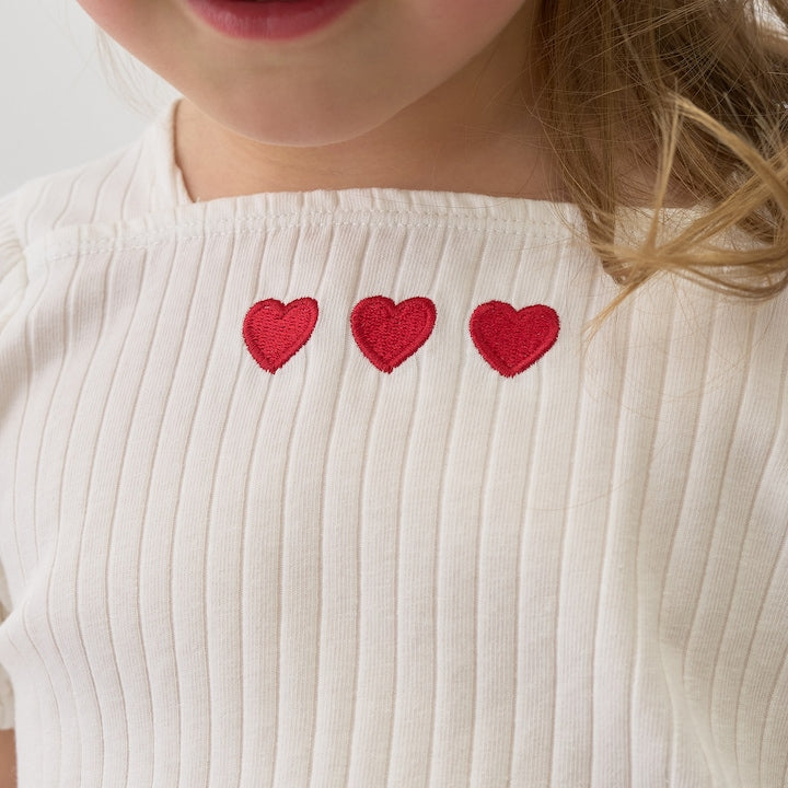 日本童裝 Ly# mine 方領泡泡袖刺繡上衣 100-150cm 女童款 夏季 TOPS