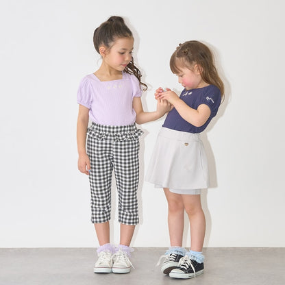 日本童裝 Ly# mine 方領泡泡袖刺繡上衣 100-150cm 女童款 夏季 TOPS