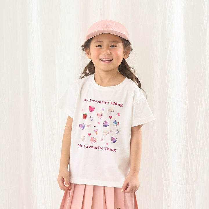 日本童裝 Ly# mine 防UV 吸水速乾 【棉100％不易變形】印花上衣 90-150cm 女童款 夏季 TOPS