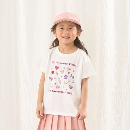 日本童裝 Ly# mine 防UV 吸水速乾 【棉100％不易變形】印花上衣 90-150cm 女童款 夏季 TOPS