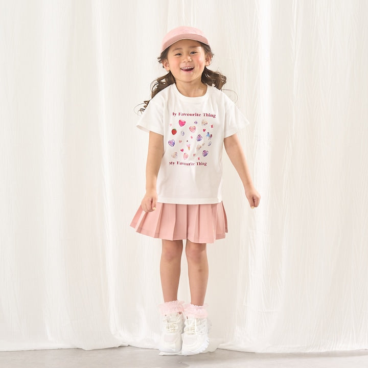 日本童裝 Ly# mine 防UV 吸水速乾 【棉100％不易變形】印花上衣 90-150cm 女童款 夏季 TOPS