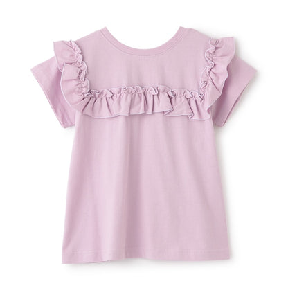 日本童裝 Ly# mine 防UV 吸水速乾 【棉100％不易變形】荷葉邊上衣 90-150cm 女童款 夏季 TOPS