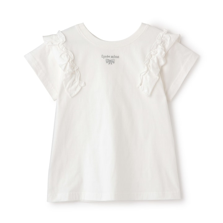 日本童裝 Ly# mine 防UV 吸水速乾 【棉100％不易變形】荷葉邊上衣 90-150cm 女童款 夏季 TOPS