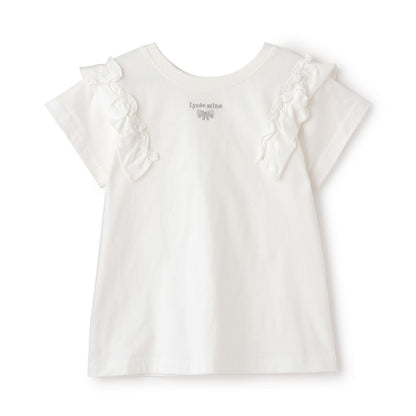 日本童裝 Ly# mine 防UV 吸水速乾 【棉100％不易變形】荷葉邊上衣 90-150cm 女童款 夏季 TOPS