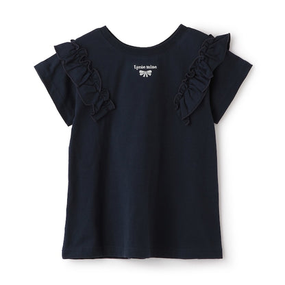 日本童裝 Ly# mine 防UV 吸水速乾 【棉100％不易變形】荷葉邊上衣 90-150cm 女童款 夏季 TOPS