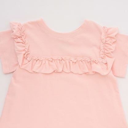 日本童裝 Ly# mine 防UV 吸水速乾 【棉100％不易變形】荷葉邊上衣 90-150cm 女童款 夏季 TOPS