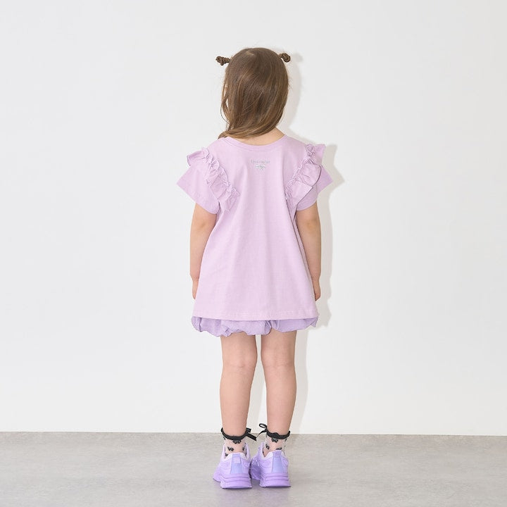 日本童裝 Ly# mine 防UV 吸水速乾 【棉100％不易變形】荷葉邊上衣 90-150cm 女童款 夏季 TOPS