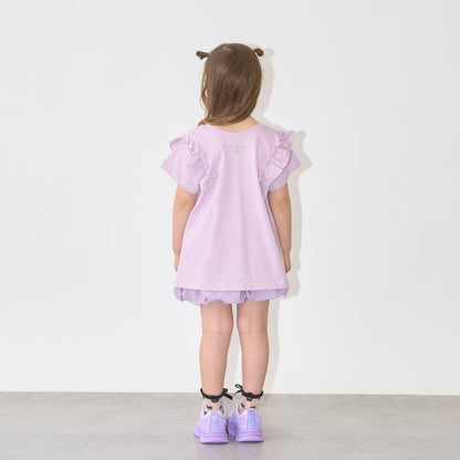 日本童裝 Ly# mine 防UV 吸水速乾 【棉100％不易變形】荷葉邊上衣 90-150cm 女童款 夏季 TOPS