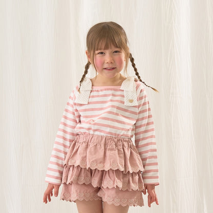 Japanese children's clothing Ly# mine tank top and shorts set 100-150cm girls summer TOPS PANTS 