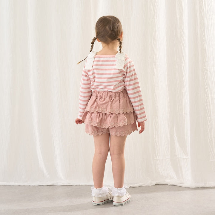 Japanese children's clothing Ly# mine tank top and shorts set 100-150cm girls summer TOPS PANTS 
