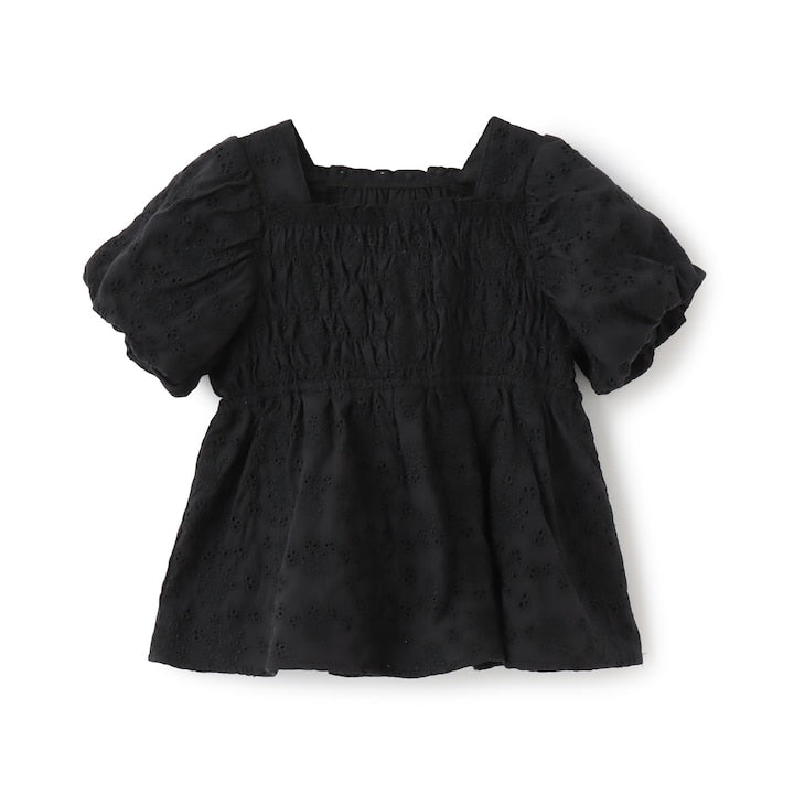 日本童裝 Ly# mine 棉質蕾絲泡泡袖襯衫 100-150cm 女童款 夏季 TOPS