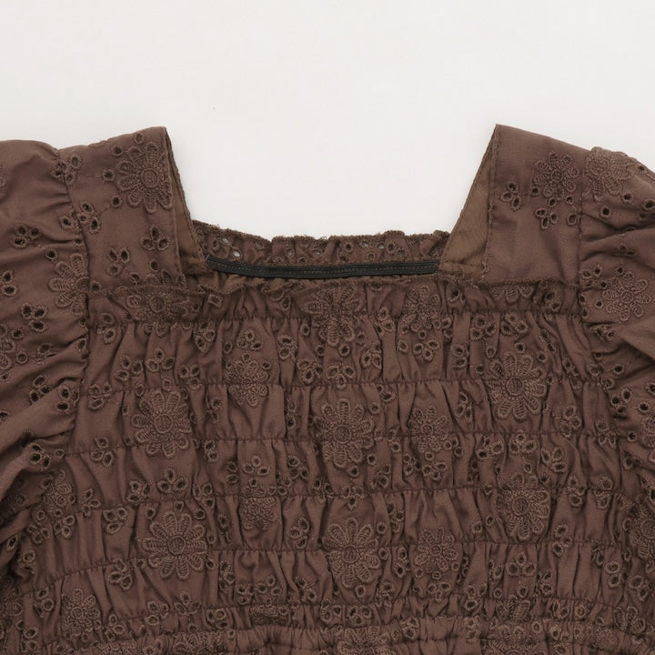 日本童裝 Ly# mine 棉質蕾絲泡泡袖襯衫 100-150cm 女童款 夏季 TOPS