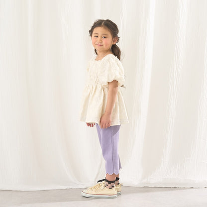 日本童裝 Ly# mine 棉質蕾絲泡泡袖襯衫 100-150cm 女童款 夏季 TOPS