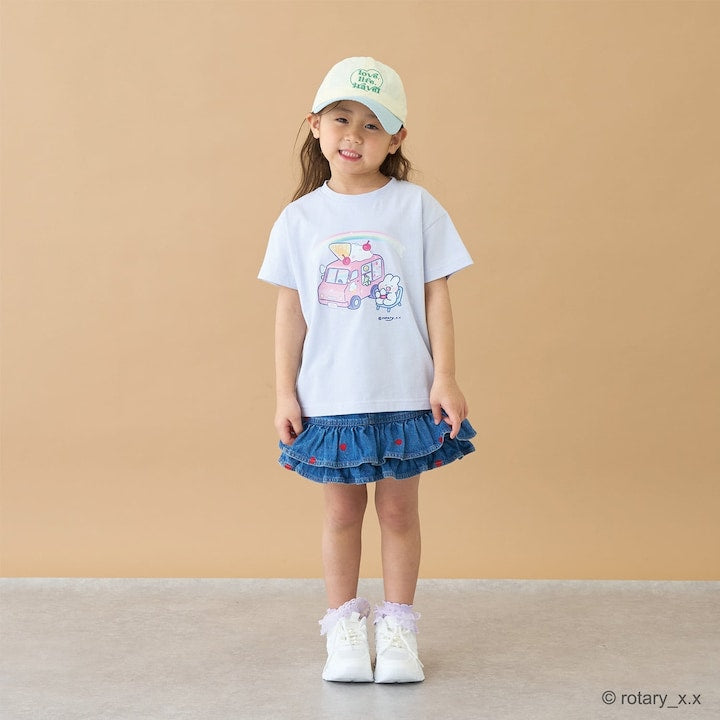日本童裝 Ly# mine 刺繡花紋牛仔短裙 100-150cm 女童款 夏季 SKIRTS