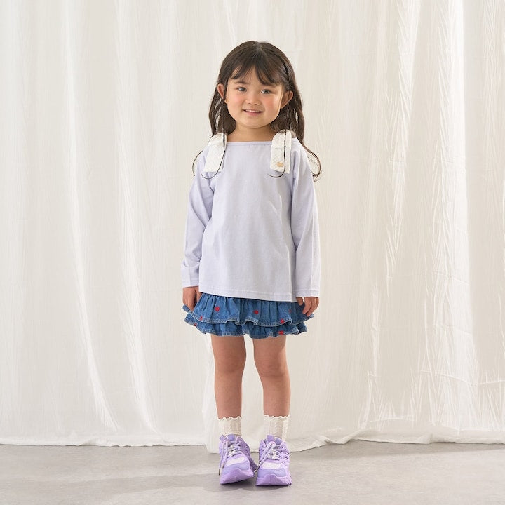 日本童裝 Ly# mine 刺繡花紋牛仔短裙 100-150cm 女童款 夏季 SKIRTS