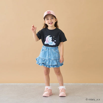 日本童裝 Ly# mine 刺繡花紋牛仔短裙 100-150cm 女童款 夏季 SKIRTS