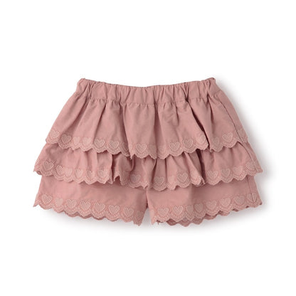 日本童裝 Ly# mine 心形刺繡扇貝層裙褲 100-150cm 女童款 夏季 PANTS