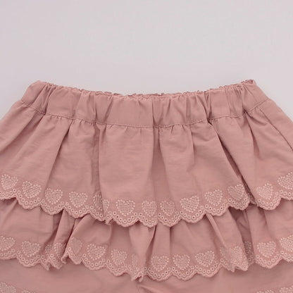 日本童裝 Ly# mine 心形刺繡扇貝層裙褲 100-150cm 女童款 夏季 PANTS