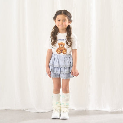 日本童裝 Ly# mine 心形刺繡扇貝層裙褲 100-150cm 女童款 夏季 PANTS