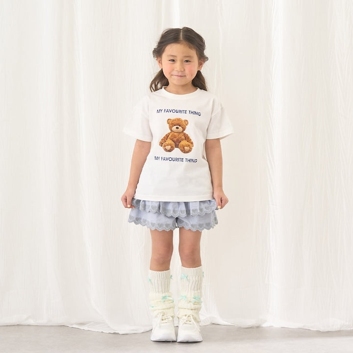 日本童裝 Ly# mine 心形刺繡扇貝層裙褲 100-150cm 女童款 夏季 PANTS